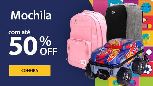 Mochilas com até 50% OFF
